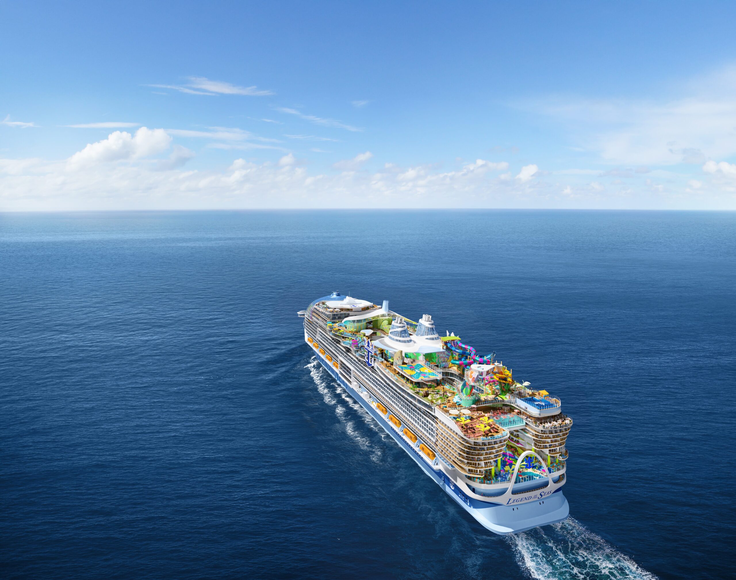 Royal Caribbean International, Icon Class, Avrupa, Legend of the Seas, Barcelona, İspanya, 2026, Kara Wallace, Mega gemiler, Gelecekteki yolculuklar, Yolcu gemileri, Seyahat hedefleri, Karayipler, Perfect Day at CocoCay, Baş köpek görevlisi