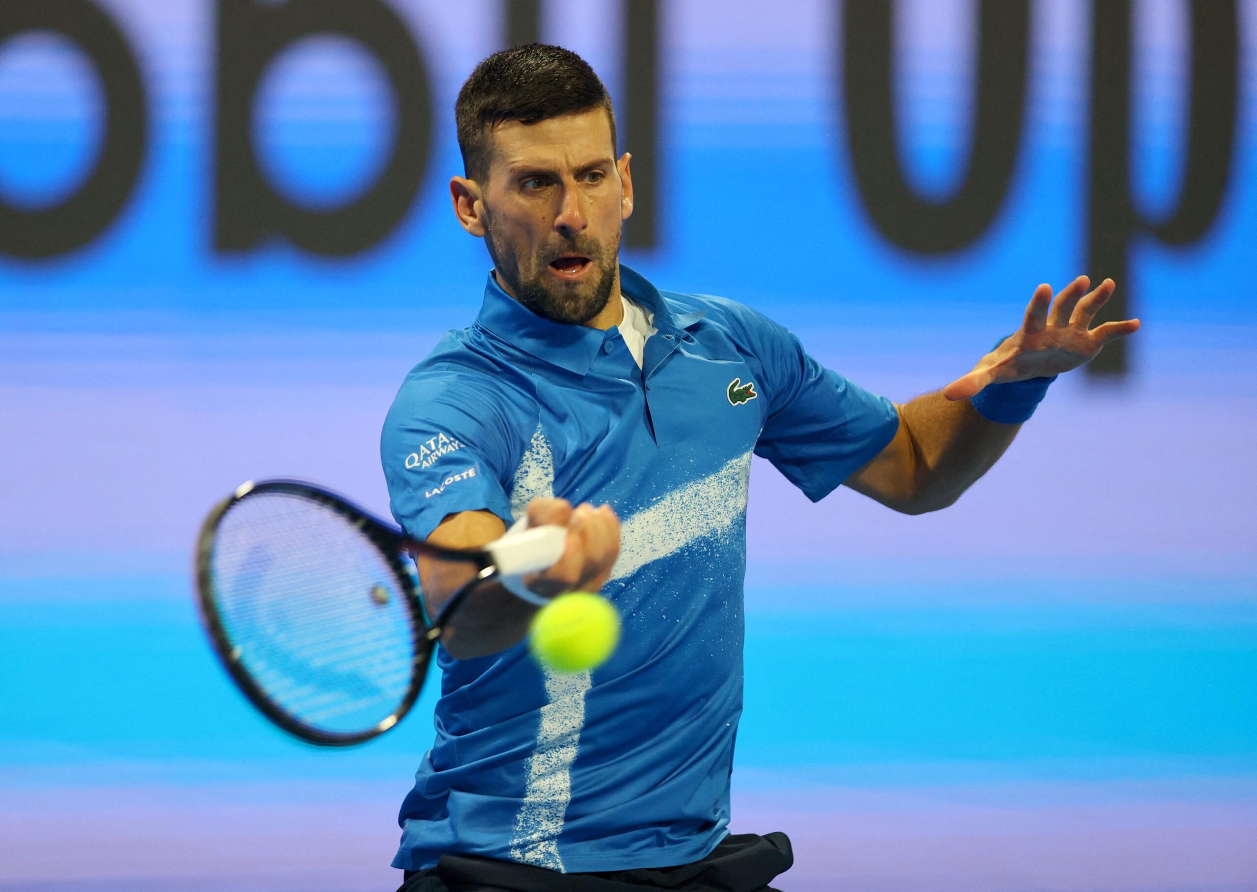 Novak Djokovic, Matteo Berrettini, Doha, Elimination, Felix Auger-Aliassime, Stefanos Tsitsipas, Hamad Medjedovic