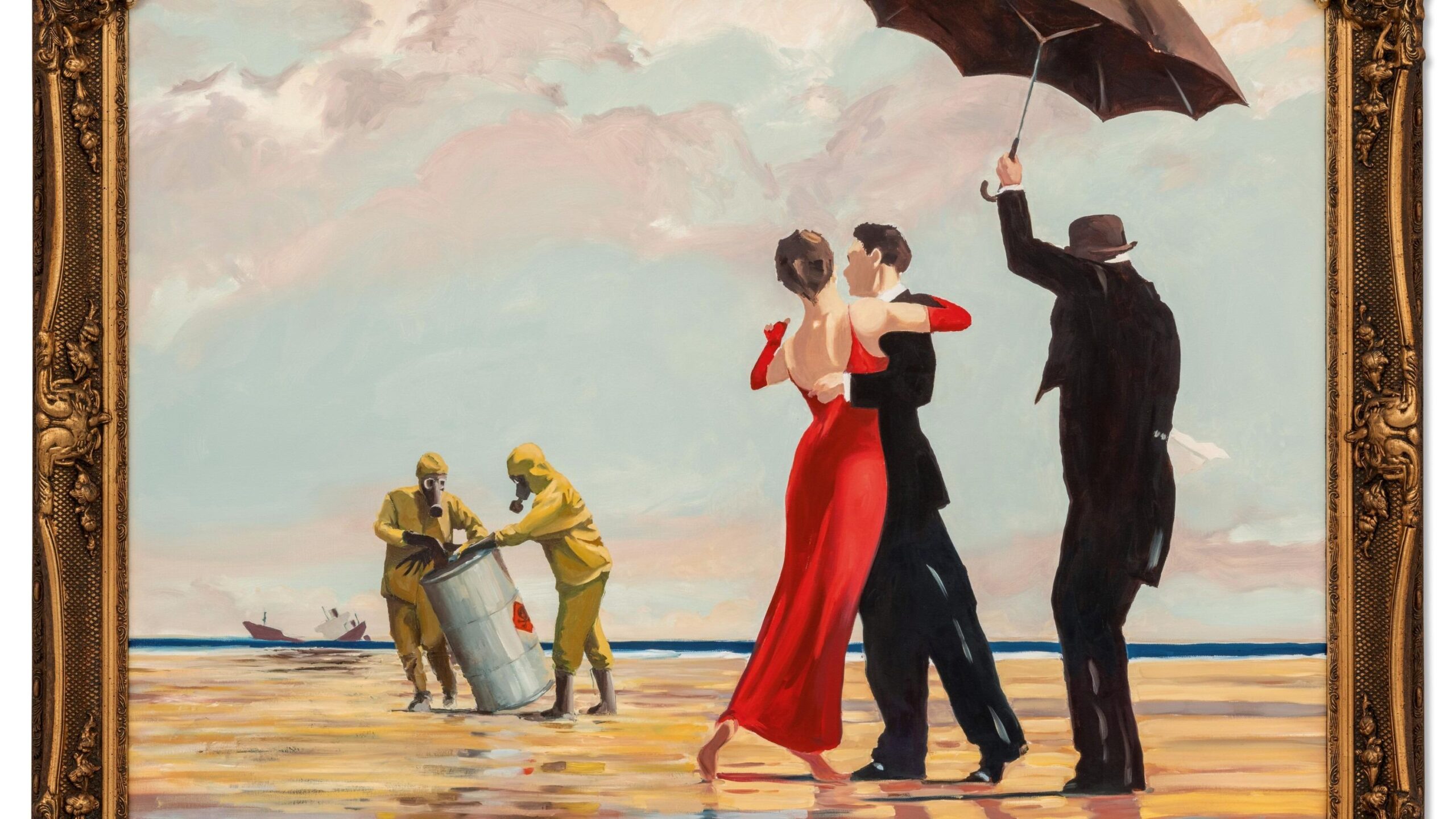 Banksy, Crude Oil (Vettriano), Sotheby's, Mark Hoppus, Jack Vettriano, Love is in the Bin, Street Art, Ağaçlandırma, Kaliforniya Yangın Vakfı