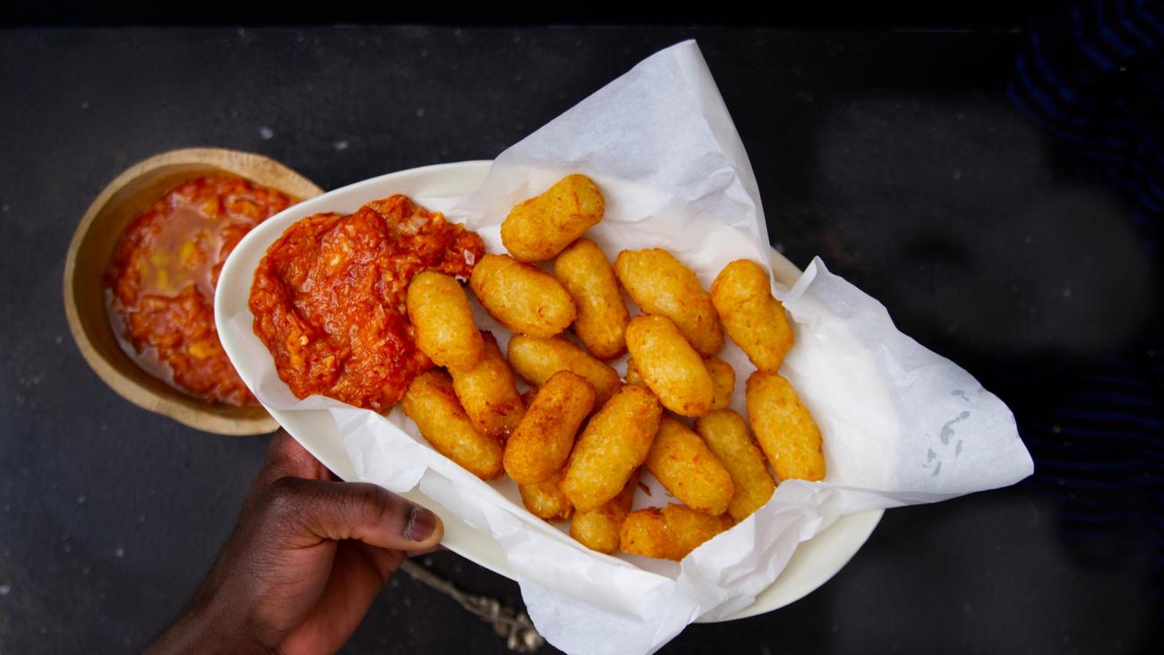 Manyok, manyok kroketleri, Koutti, Batı Afrika sokak yemekleri, sağlıklı beslenme, Breze