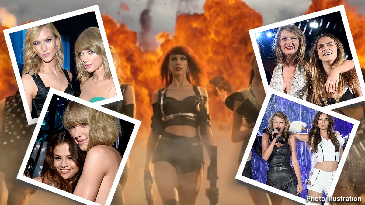 Taylor Swift,Selena Gomez,Karlie Kloss,Gigi Hadid,Cara Delevingne,Lena Dunham,Martha Hunt,Lily Aldridge,Bad Blood,1989 Tour