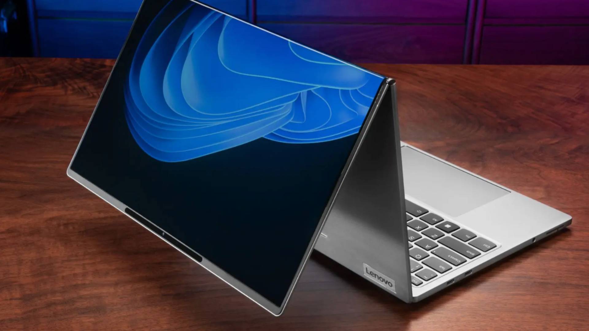 Lenovo, ThinkBook, ThinkPad, Codename Flip, Magic Bay Dual Display Concept, Tiko, Tiko Pro, 3D laptop, 2-in-1, laptop, MWC 2025, Mobile World Congress, folding screen, dual screen, triple screen, OLED, touchscreen, haptic buttons, Intel Core, USB-C, Thunderbolt 4, HDMI, Ethernet, convertible laptop, technology, review, news
