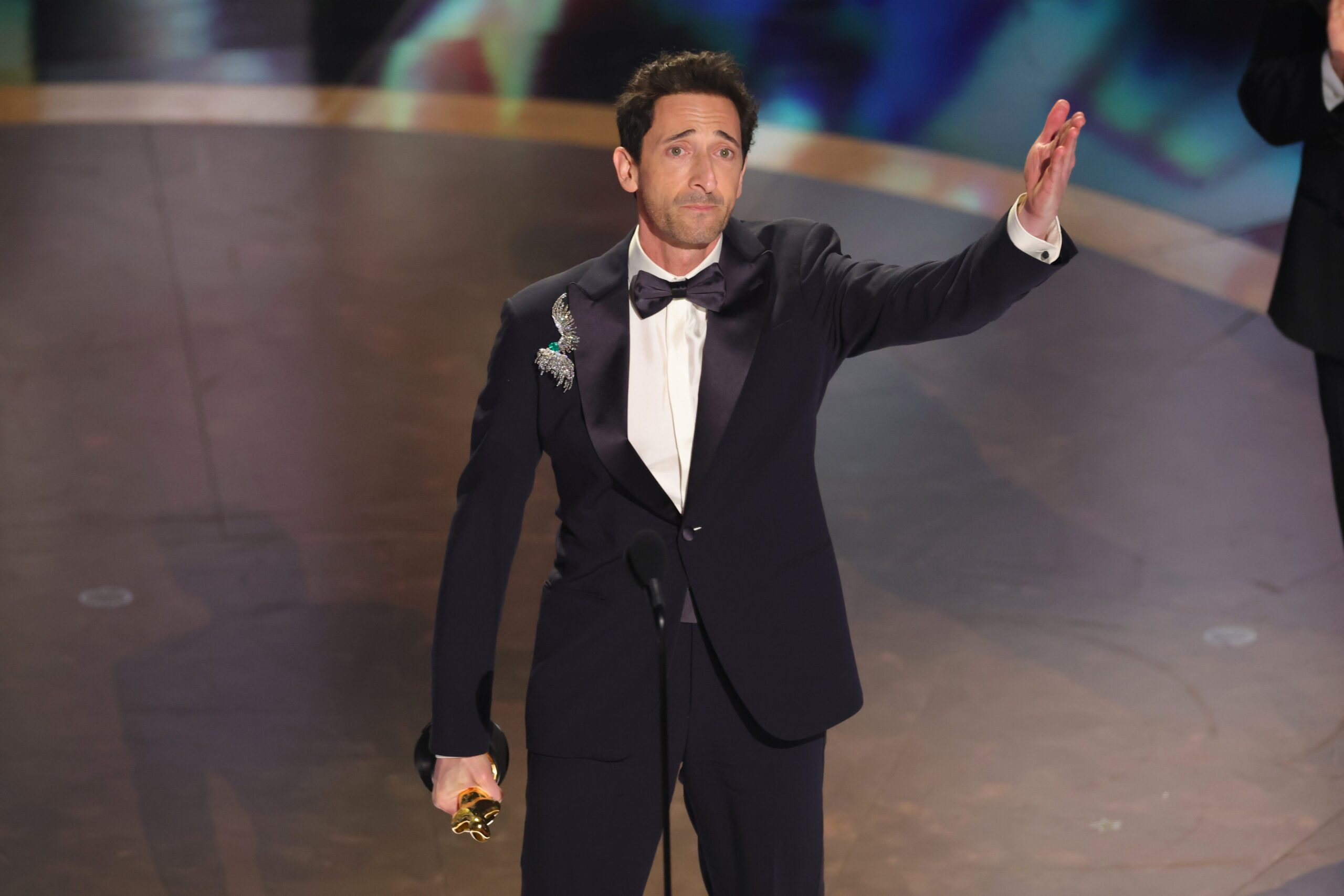 Adrien Brody, Oscar, The Brutalist, acceptance speech, longest speech, Academy Awards, Greer Garson, The Pianist, 2025 Oscars, Kieran Culkin, Zoe Saldaña, Mikey Madison, Will Smith, Conan O'Brien, John Lithgow, Screen Actors Guild Awards, SAG Awards, speech length, best actor, best actress, awards season, film, movies
