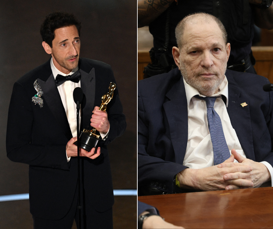 Harvey Weinstein, Adrien Brody, Georgina Chapman, Oscar, Akademi Ödülleri, Dashiell Weinstein, India Weinstein, The Brutalist, Halle Berry, Marchesa, cinsel saldırı, tecavüz, suçlu, mahkumiyet, boşanma, ilişki, meta keywords
