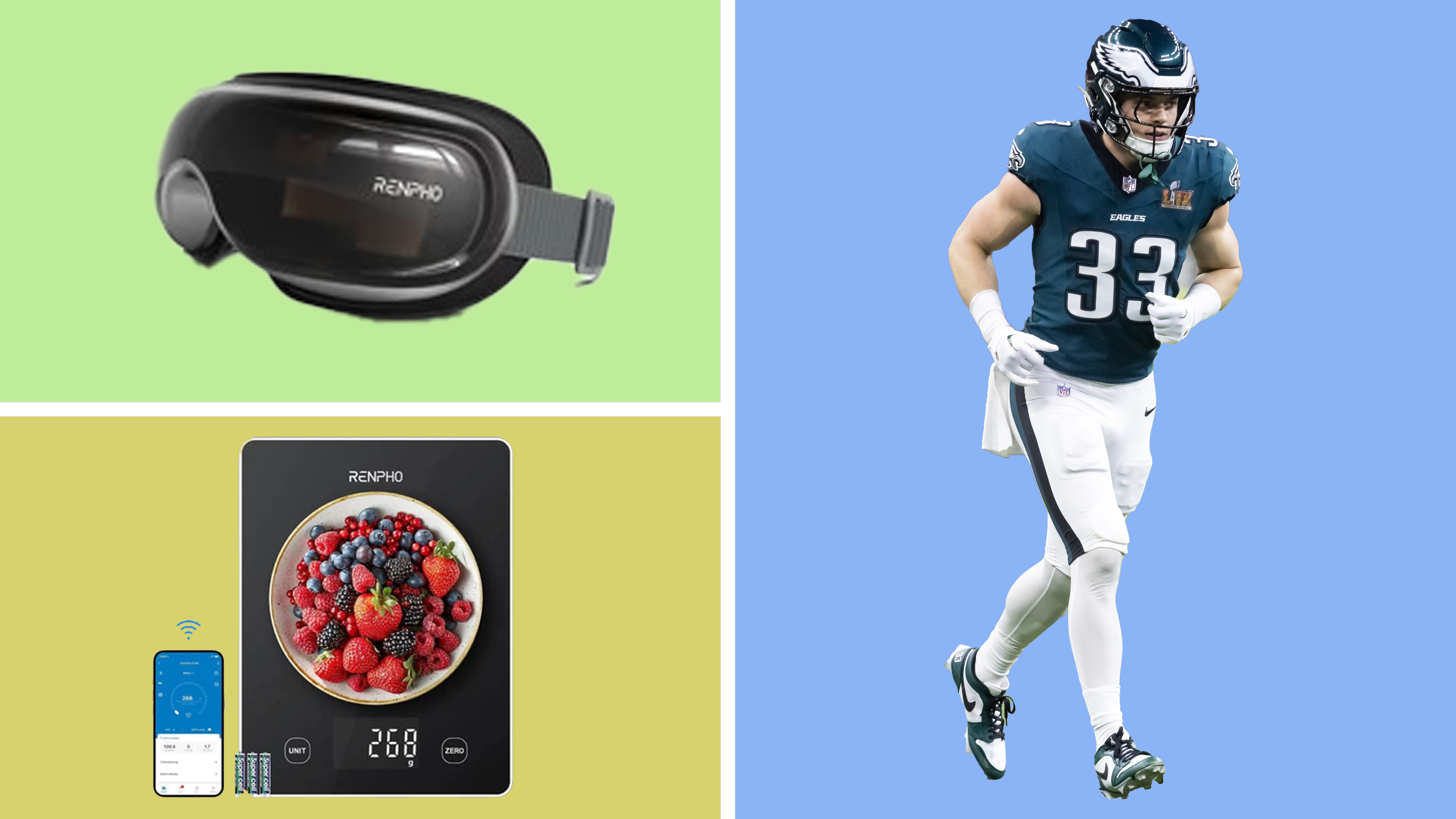 Cooper DeJean, Philadelphia Eagles, Patrick Mahomes, Super Bowl LIX, Renpho, göz masaj aleti, mini masaj tabancası, sağlık, fitness, iyileşme, Stanley IceFlow, Cariuma, Peanuts, ShaCarri Richardson, Nike, Olimpiyat, indirim, kampanya, öneri, tavsiye, sporcu, kendini iyi hissetme, kişisel bakım, sağlıklı yaşam, doğum günü, haber, inceleme, satın alma rehberi
