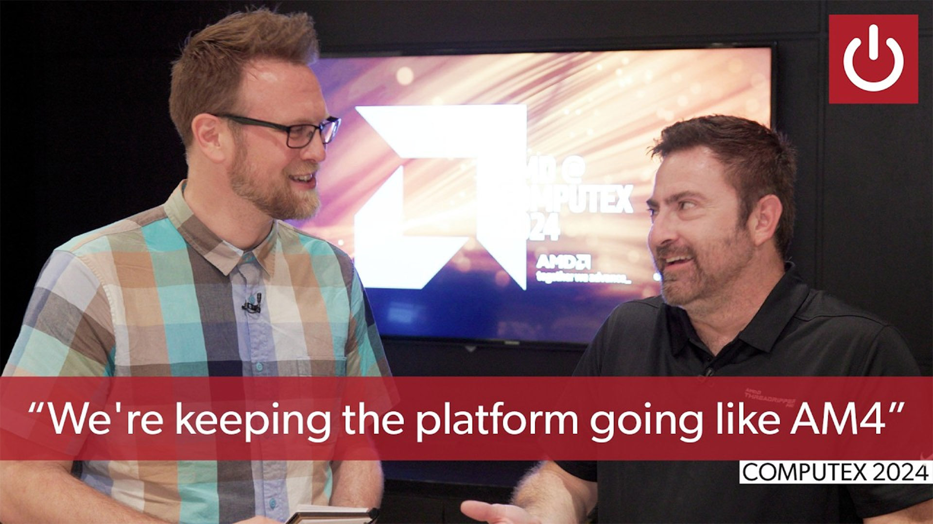 Computex, AM4, AM5, Ryzen 9000, AMD, Donny Woligroski, PCWorld, Adam Patrick Murray, Ryzen AI, Laptop Chips, Mobile PC Gaming, Steam Deck, ROG Ally X, Lenovo Legion Go, Z1, Z2, Z2 Extreme, DDR, Desktop Socket, Interview, Technology Journalism, Gaming PCs, NPU, Microsoft, New Products, Release Date, Pricing
