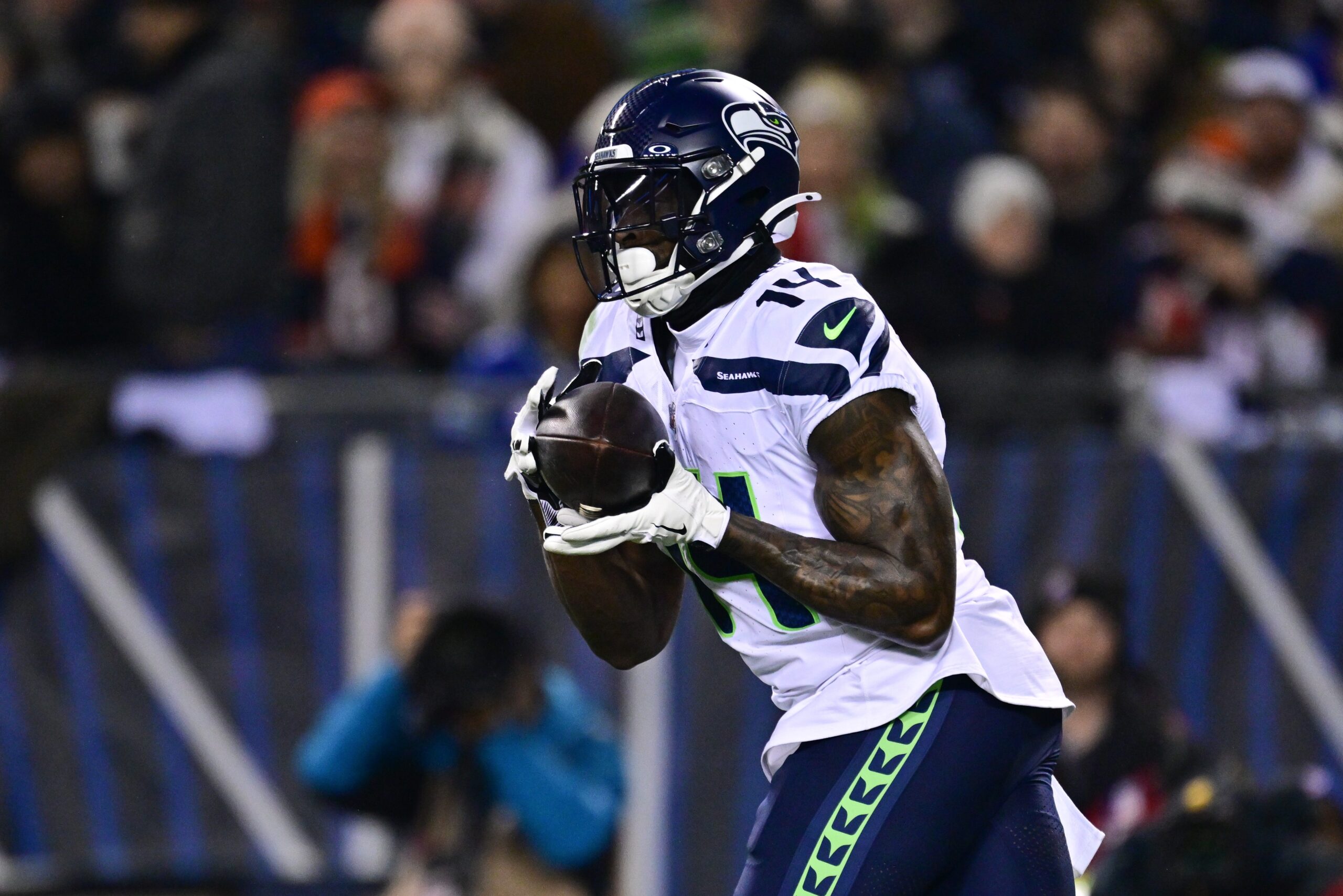 DK Metcalf, Seattle Seahawks, Takas isteği, Geniş alıcı, NFL, Tyler Lockett, Jaxon Smith-Njigba, Sözleşme, Profesyonel Bowl, All-Pro, Futbol, Transfer, Ticaret, Spor, USA TODAY Sports, Tyler Dragon
