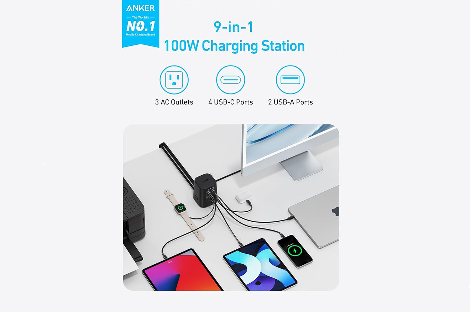 şarj istasyonu, Anker, Amazon, indirim, 40% indirim, USB-C, USB-A, AC priz, hızlı şarj, MacBook Pro, kablo düzenleme, masaüstü düzenleme, teknoloji, cihazlar, güvenlik, aşırı akım koruması, aşırı sıcaklık kontrolü, yangın direnci, aşırı gerilim koruması, şarj çözümü, çoklu şarj, kompakt tasarım, minimalist tasarım, elektronik cihazlar, şarj aleti, güç kaynağı, Apple Watch, dizüstü bilgisayar, tablet, akıllı telefon, kulaklık, akıllı saat, taşınabilir şarj, seyahat şarj