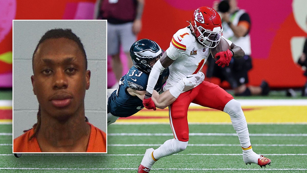 Xavier Worthy, Kansas City Chiefs, NFL, tutuklama, Teksas, saldırı, aile içi şiddet, Williamson County, Austin, Texas Longhorns, nefes kısıtlama, üçüncü derece suç, kefalet, Chip Lewis, Sam Bassett, avukat, şantaj, zina, özel dedektif, mülk hasarı, bedensel zarar, Fox News, spor, Super Bowl, Philadelphia Eagles.
