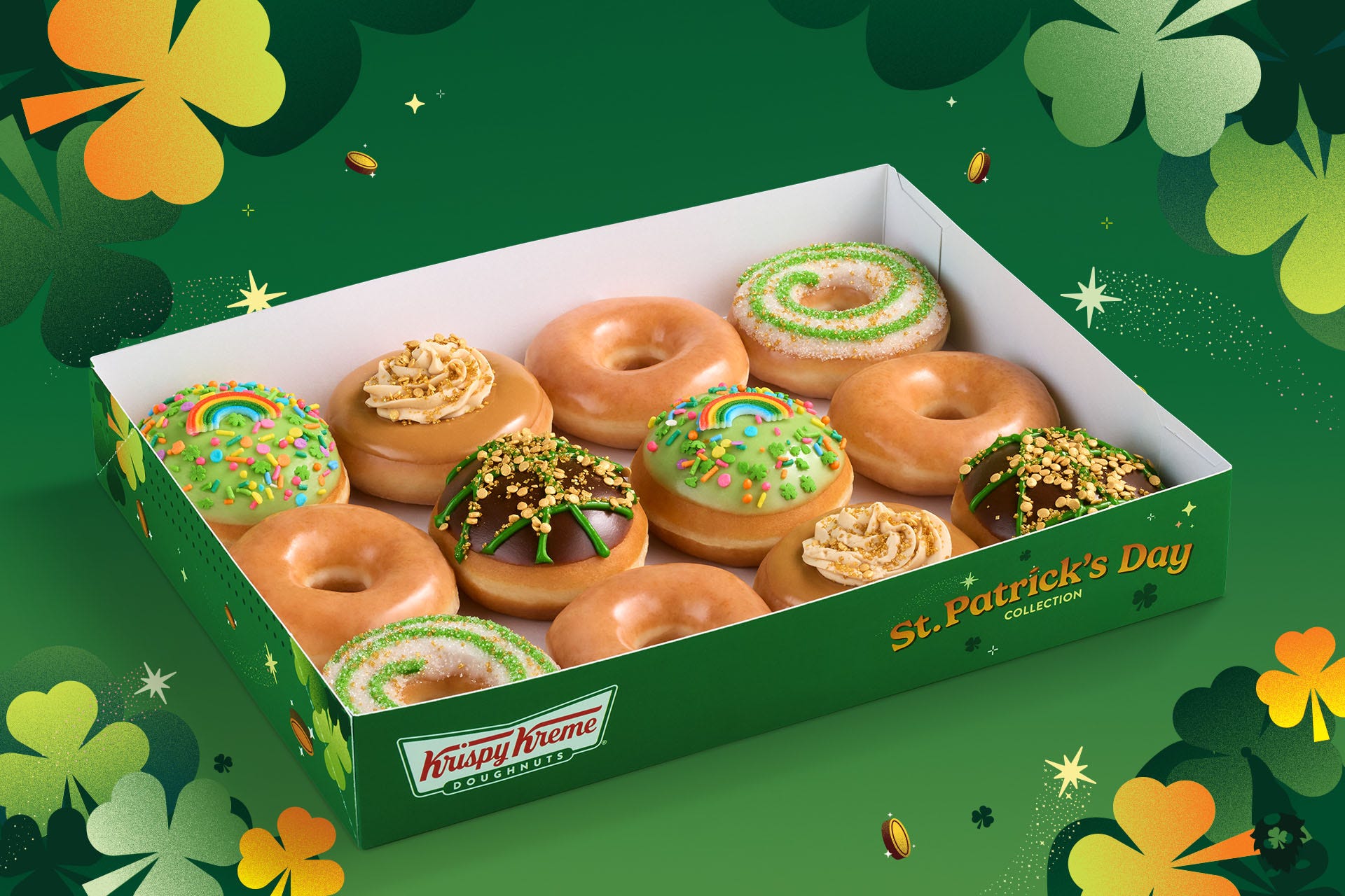 Krispy Kreme, St. Patrick's Day, donutlar, İrlanda bayramı, promosyon, bedava donut, Original Glazed Donut, tatil, yiyecek haberleri, Gabe Hauari, USA TODAY, Pot of Gold Pass, yeşil donutlar, mart 17, sınırlı sayıda, özel seri, tatlılar, indirim, mağaza, online sipariş, eve teslimat, bakkal
