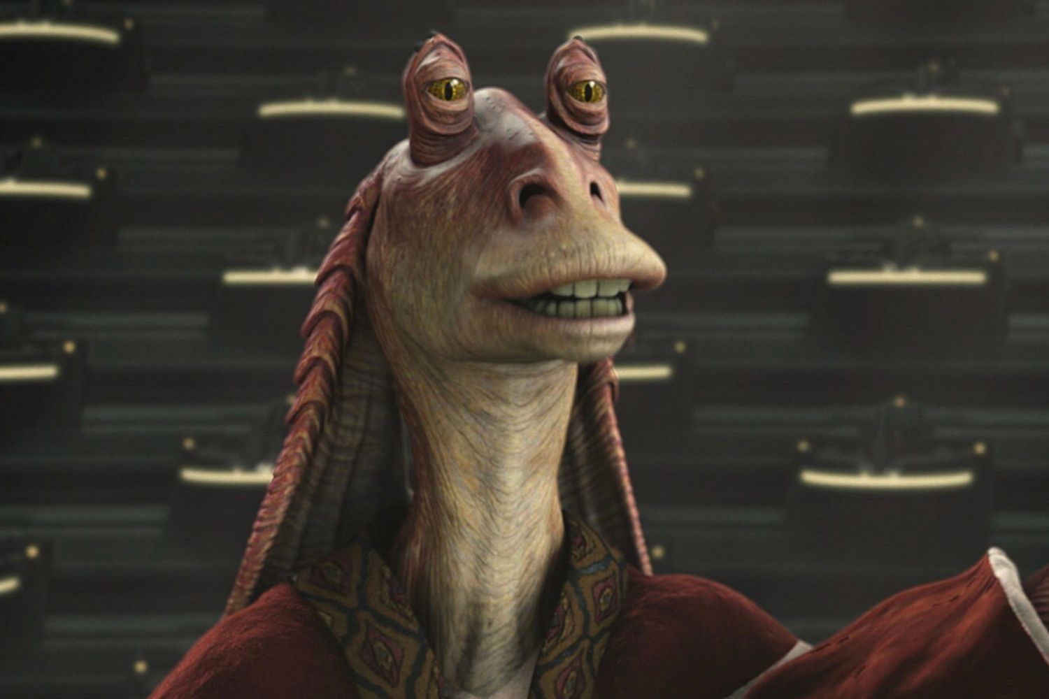 Jar Jar Binks, Ahsoka Tano, Jason Edmiston, Gözler Olmadan Yüz Serisi, Star Wars, Bottleneck Gallery, sanat, baskı, resim, prequel, Obi-Wan Kenobi, Darth Vader, Prenses Leia, Stormtrooper, Darth Maul, Rosario Dawson
