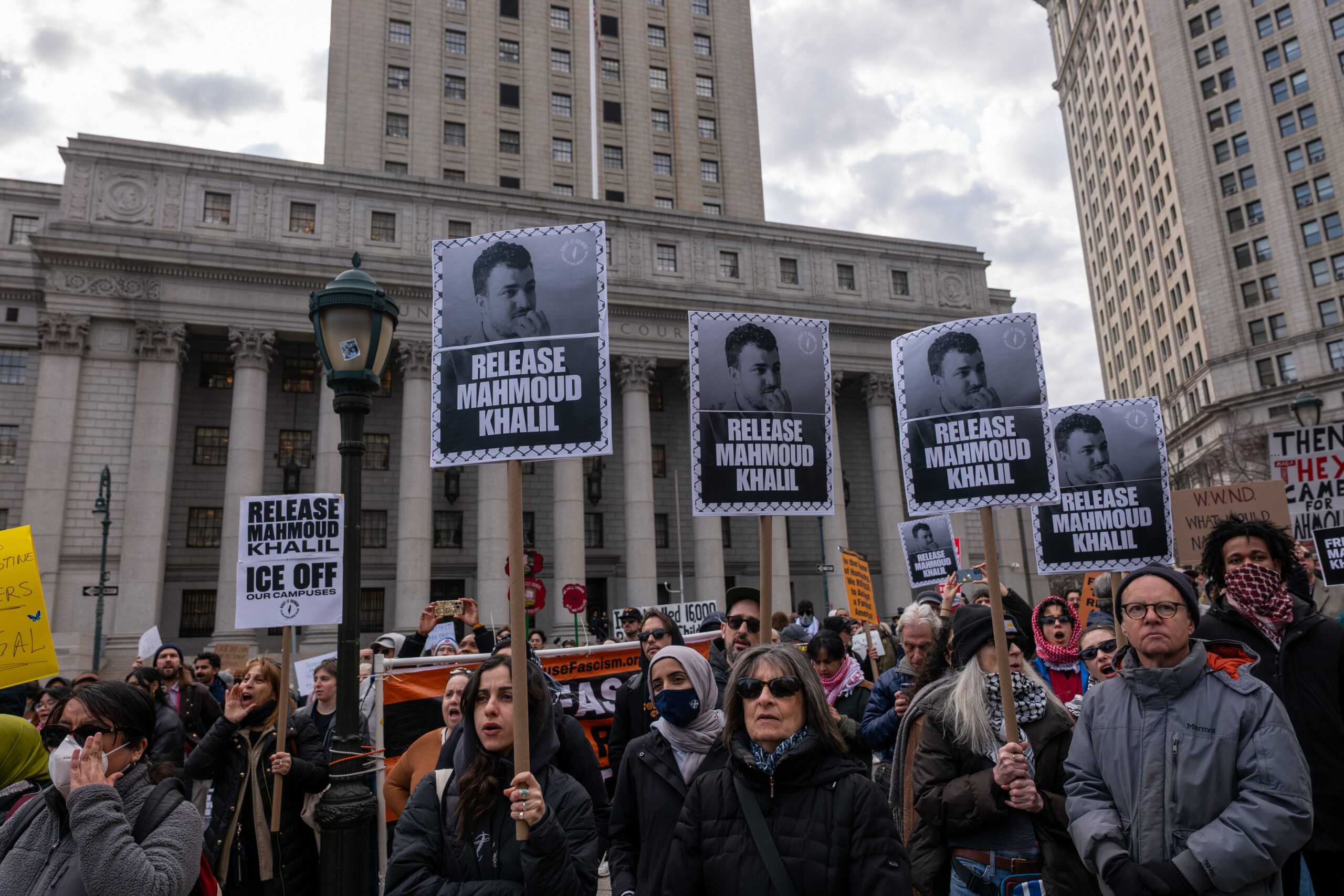 Mahmoud Khalil, Noor Abdalla, Trump administration, deportation, pro-Palestine protests, free speech, Columbia University, immigration, detention, political persecution, McCarthyism, censorship, woke, book bans, Israel, Gaza, anti-Semitism, Republican party, Sara Pequeño
