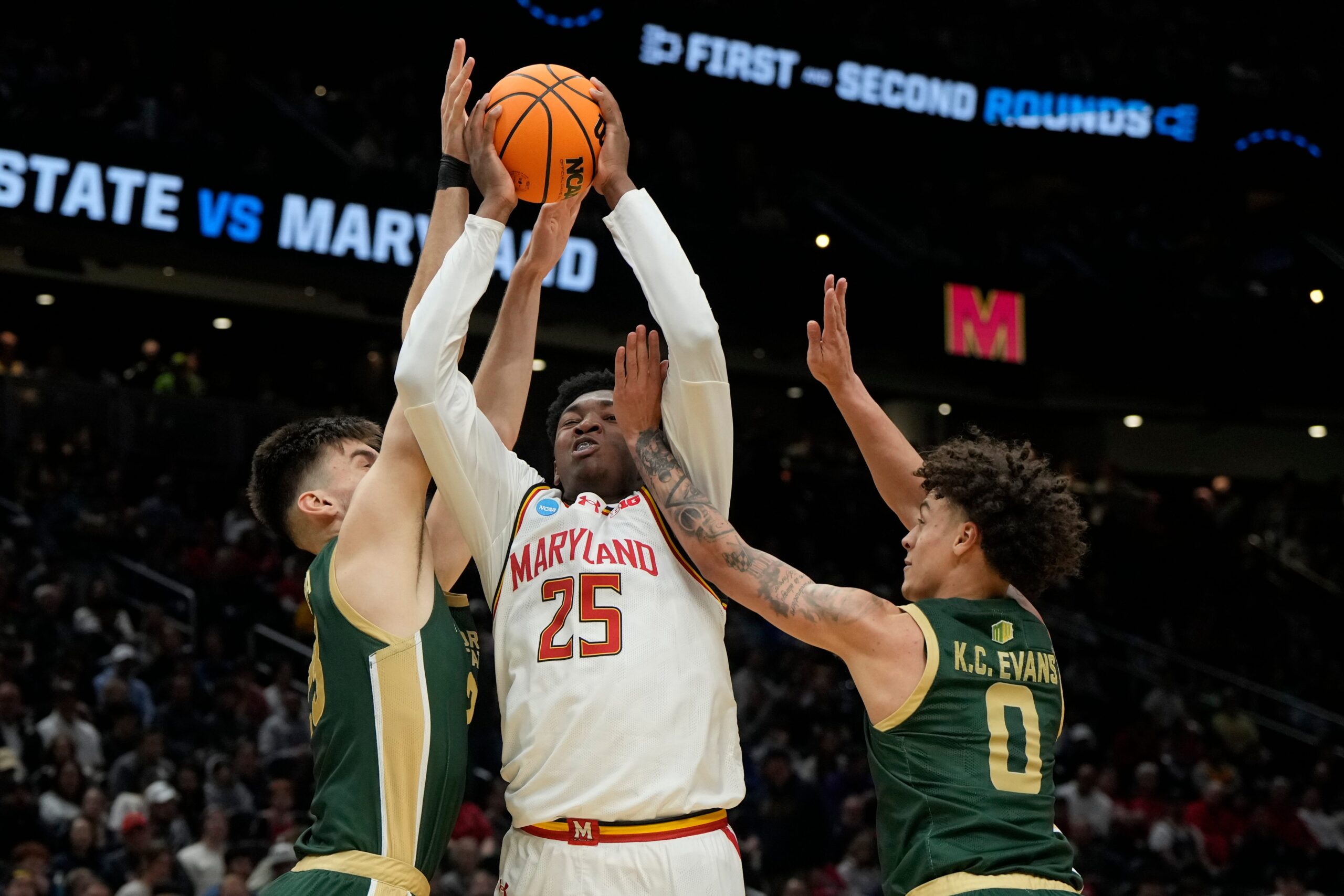 March Madness, basketbol, buzzer-beater, Maryland, Terrapins, Colorado State, Rams, Jalen Lake, Derik Queen, Sweet 16, upset, 2024, NCAA Turnuvası, USA TODAY, basketbol haberi, spor haberi
