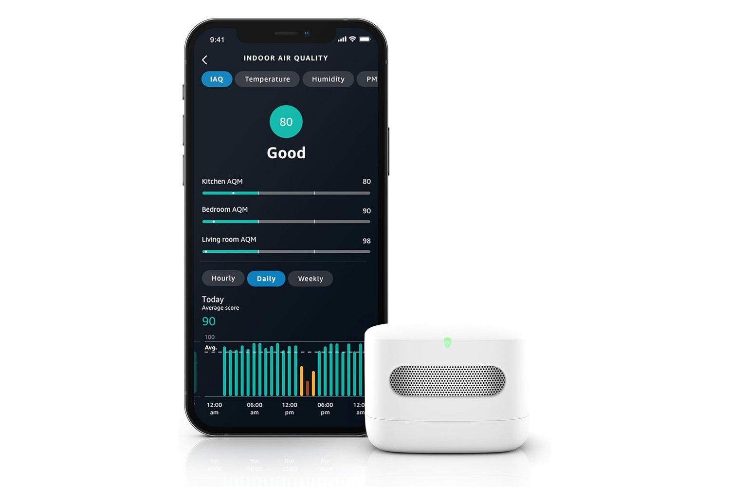 Amazon akıllı hava kalitesi monitörü, hava temizleyici, alerjenler, iç mekan hava kalitesi, Alexa, akıllı termostat, indirim, kampanya, PM 2.5, VOC, karbon monoksit, nem, sıcaklık, akıllı ev, hava kalitesi ölçümü, ev hava kalitesi, sağlıklı yaşam, ev konforu
