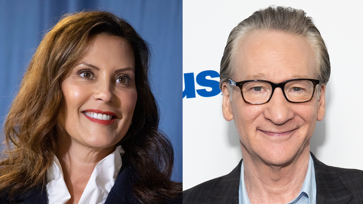 Bill Maher, Gretchen Whitmer, Donald Trump, Real Time, Kara Swisher, Kevin McCarthy, Michigan, politics, media, criticism, meeting, Oval Office, U.S. Air Force Base, liberals, conservatives, bipartisan, cooperation, presidency, governor, reaction, defense.