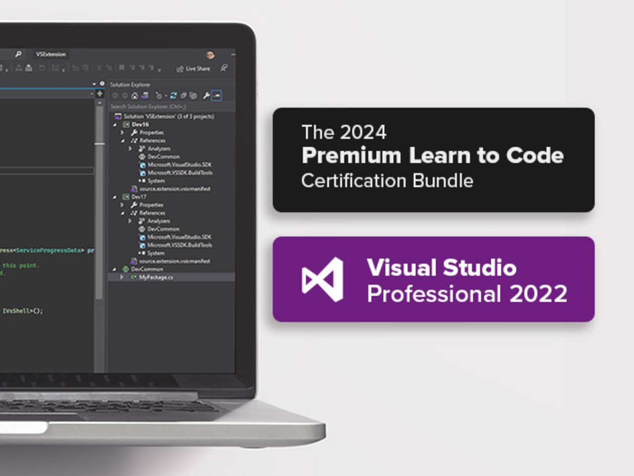 Visual Studio 2022, kodlama öğrenme, yazılım geliştirme, .NET, C++, Python, JavaScript, SQL, Flutter, makine öğrenimi, OpenAI, IDE, programlama paketi, indirim, kampanya, teknoloji kariyeri, StackSocial, eğitim, sertifika, yazılımcı, geliştirici, Microsoft, Visual Studio Professional 2022, kod yazma, yazılım
