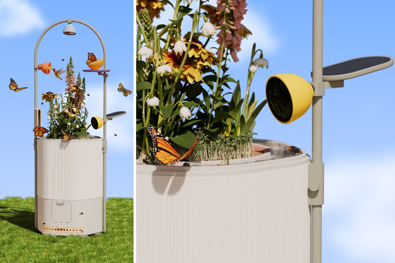 kuş dostu, akıllı kuş besleyici, harika bloklar, akıllı modüler yaşam alanı, arılar, kelebekler, sinek kuşları, tozlayıcılar, kickstarter, kuluçka makinesi, arı koruma alanı, manyetik kafes, habitat modülleri, aksesuarlar, kelebek besleyici, sinek kuşu besleyici, barınaklar, yalnız arılar, ekosistemler, iklim değişikliği, pestisitler, habitat kaybı, doğa severler, kuş gözlemcileri, böcek meraklıları, yapay zeka, 12MP kamera, 4K kayıt, petal akıllı kamera, pil ömrü, güneş paneli, değiştirilebilir lensler, geniş açılı lens, makro lens, tür belirleme, makine öğrenimi, sesli anlatım, doğa belgeseli, davranışsal kalıplar, bitki stresi, kuluçka alanı, su özelliği, gözlem direği, kelebek barınağı, nakliye, uygulama, kuş dostu uygulaması
