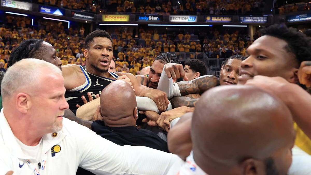 Giannis Antetokounmpo, Milwaukee Bucks, Indiana Pacers, Tyrese Haliburton, Bennedict Mathurin, NBA Playoffs, Basketball, Altercation, John Haliburton, Disrespect, Humble, Championship, Sports News
