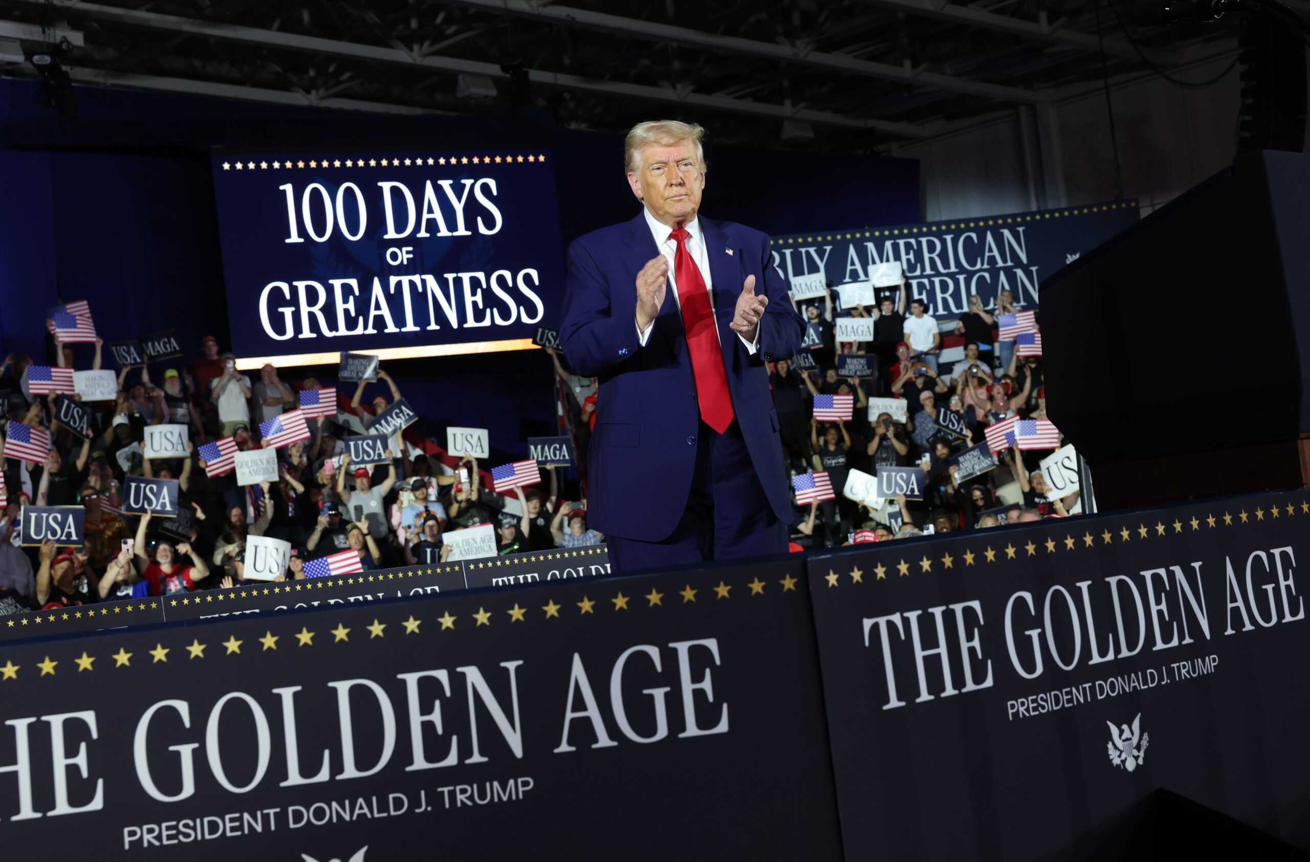 Donald Trump, Başkan Trump, onay oranı, anketler, 100 gün, ekonomi, göç, ticaret savaşları, kamuoyu, siyaset, Başkanlık, Amerika Birleşik Devletleri, USA Today, Kathryn Palmer
