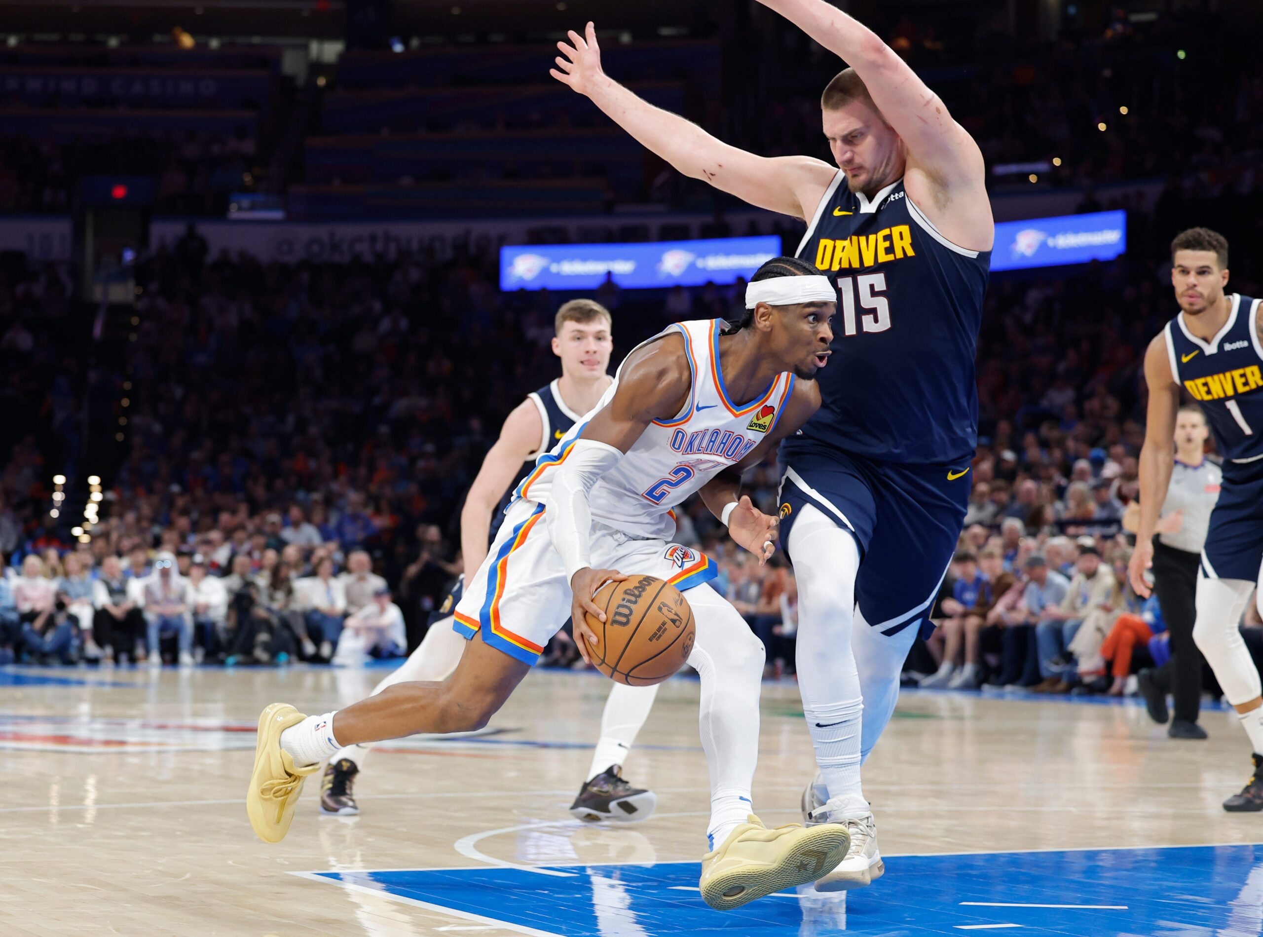 NBA, Denver Nuggets, Oklahoma City Thunder, Nikola Jokic, Shai Gilgeous-Alexander, Playofflar, Batı Konferansı Yarı Finalleri, Maç Takvimi, Tahminler, Oyuncular, Basketbol, MVP, Paycom Center, 5 Mayıs, Canlı Yayın, NBA Playoffları
