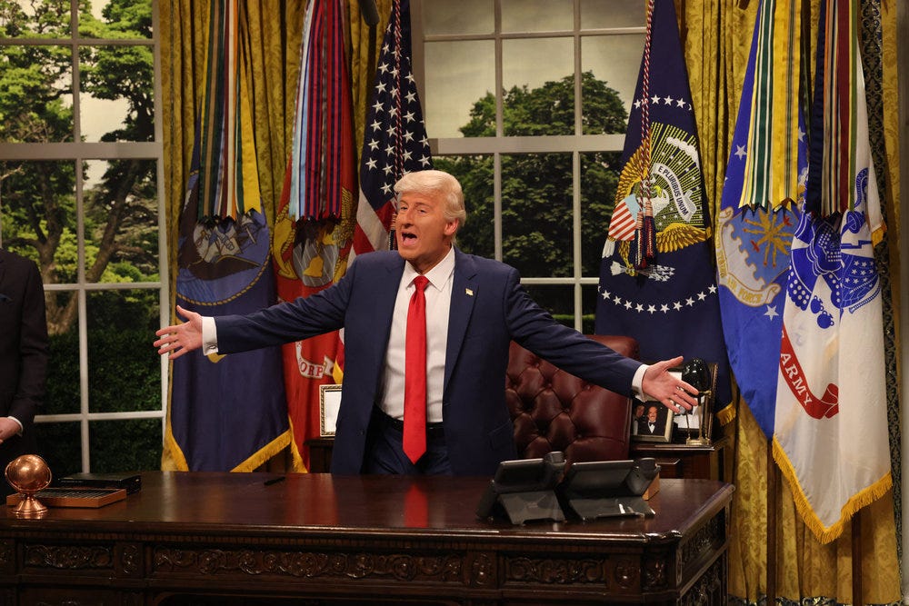 Saturday Night Live, SNL, Donald Trump, James Austin Johnson, Bill Belichick, Jordon Hudson, Quinta Brunson, Sabrina Carpenter, Dwyane Wade, Executive Orders, Cold Open, Comedy, Sketch Comedy, Television, TV, Abbott Elementary, Music, Celebrities, Parody, USA Today, News
