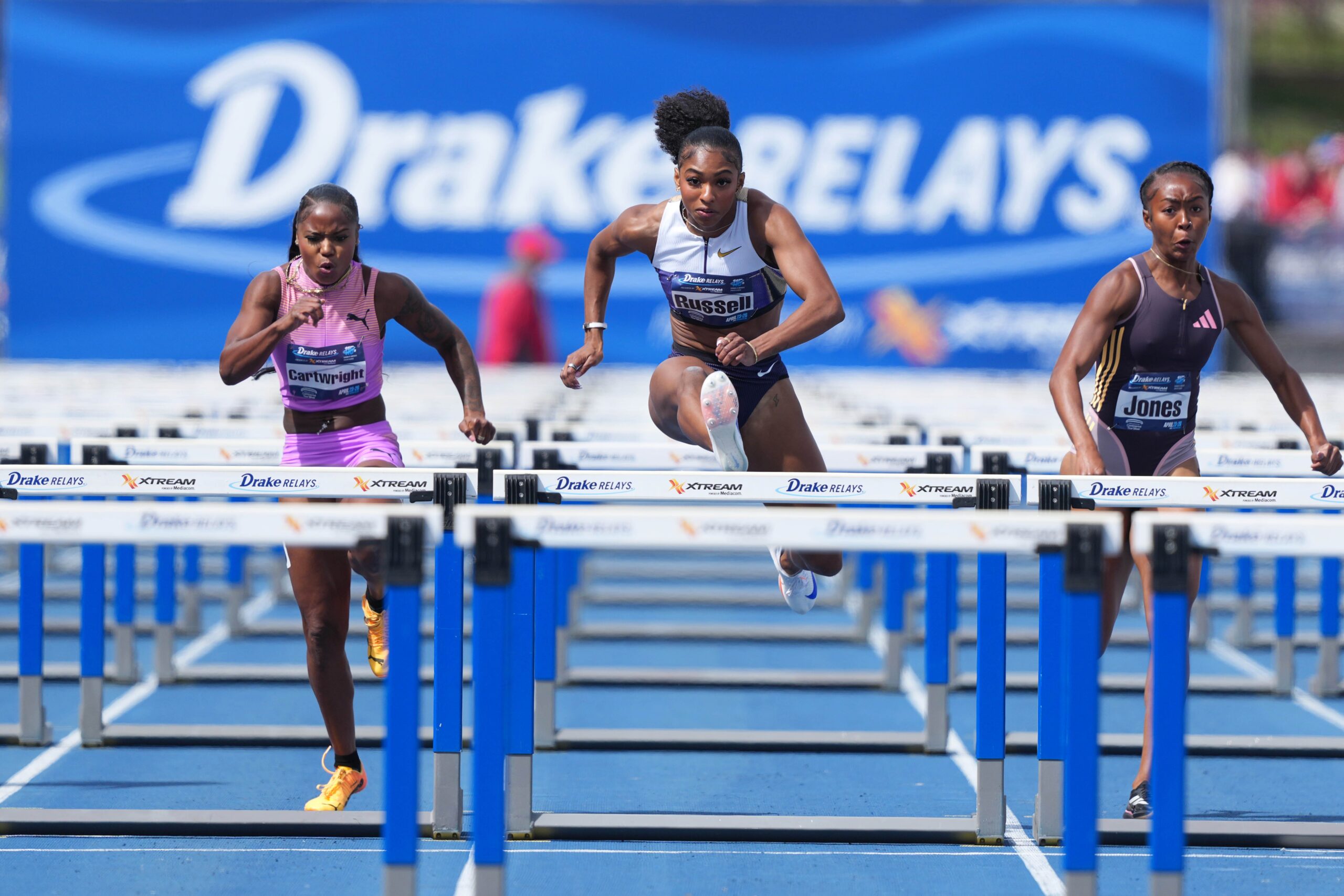Masai Russell, 100m engelli, atletizm, Olimpiyat Oyunları, rekor, Grand Slam Track Miami, Tia Jones, Keni Harrison, Tobi Amusan, Fred Kerley, darp, suçlama, spor haberleri, Olimpiyat madalyası, Amerika rekoru, dünya rekoru, atletizm yarışması
