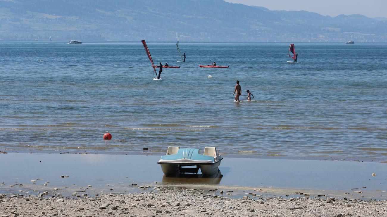 Bodensee, Konstanz, su seviyesi, kuraklık, düşük su, göl tabanı, yolcu gemileri, yağmur, eriyen kar, Alpler, Landesanstalt für Umwelt (LUBW), su seviyesi göstergesi, Almanya, göl, su kıtlığı
