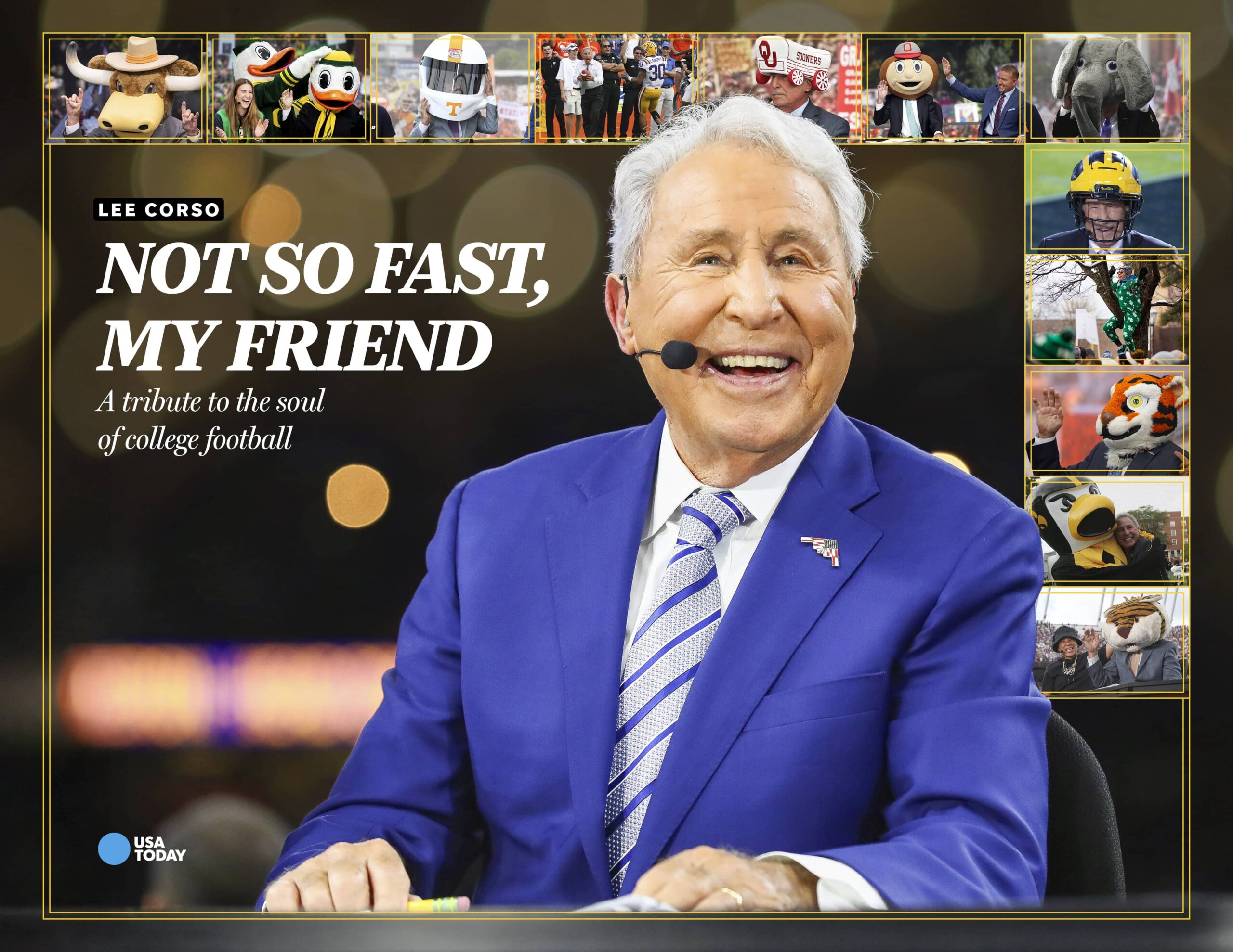 Here's a set of meta keywords in Turkish, tailored for the provided article about Lee Corso's tribute book on college football:

lee corso, kolej futbolu, usa today, 