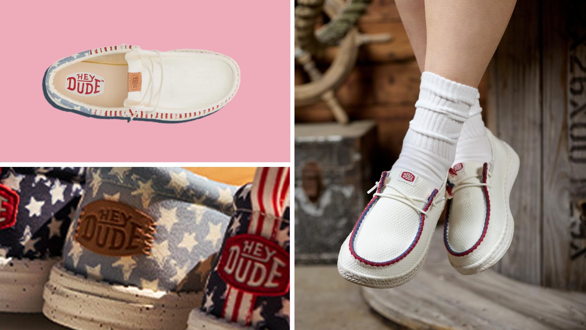 HeyDude, yaz ayakkabıları, Amerikan temalı, kırmızı beyaz mavi, Memorial Günü, 4 Temmuz, yaz modası, slip-on, rahat ayakkabılar, erkek ayakkabıları, kadın ayakkabıları, çocuk ayakkabıları, dayanıklı ayakkabılar, golf ayakkabıları, indirim, MAY25, alışveriş ipucu
