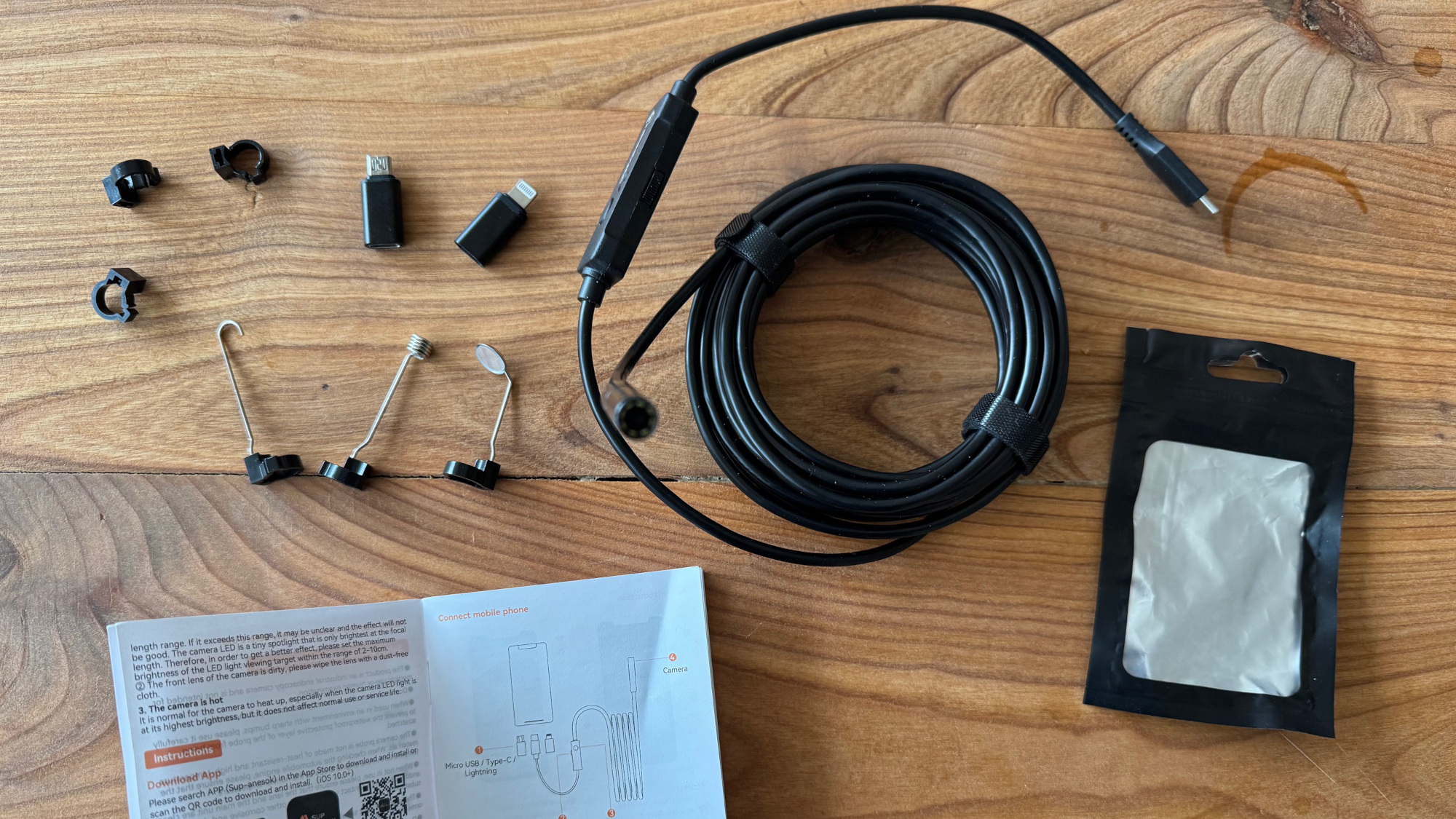 Endoskop kamera, USB-C endoskop, telefon endoskopu, Ennover endoskop, ucuz endoskop, pratik aletler, otomobil tamiri, tesisat kontrolü, model tren, gizli yerler, inceleme kamerası, küçük parça kurtarma, ev aletleri, sızıntı kontrolü, pas önleme, ulaşılması zor alanlar, gadget incelemesi, teknolojik aletler, PC-WELT, Almanca çeviri
