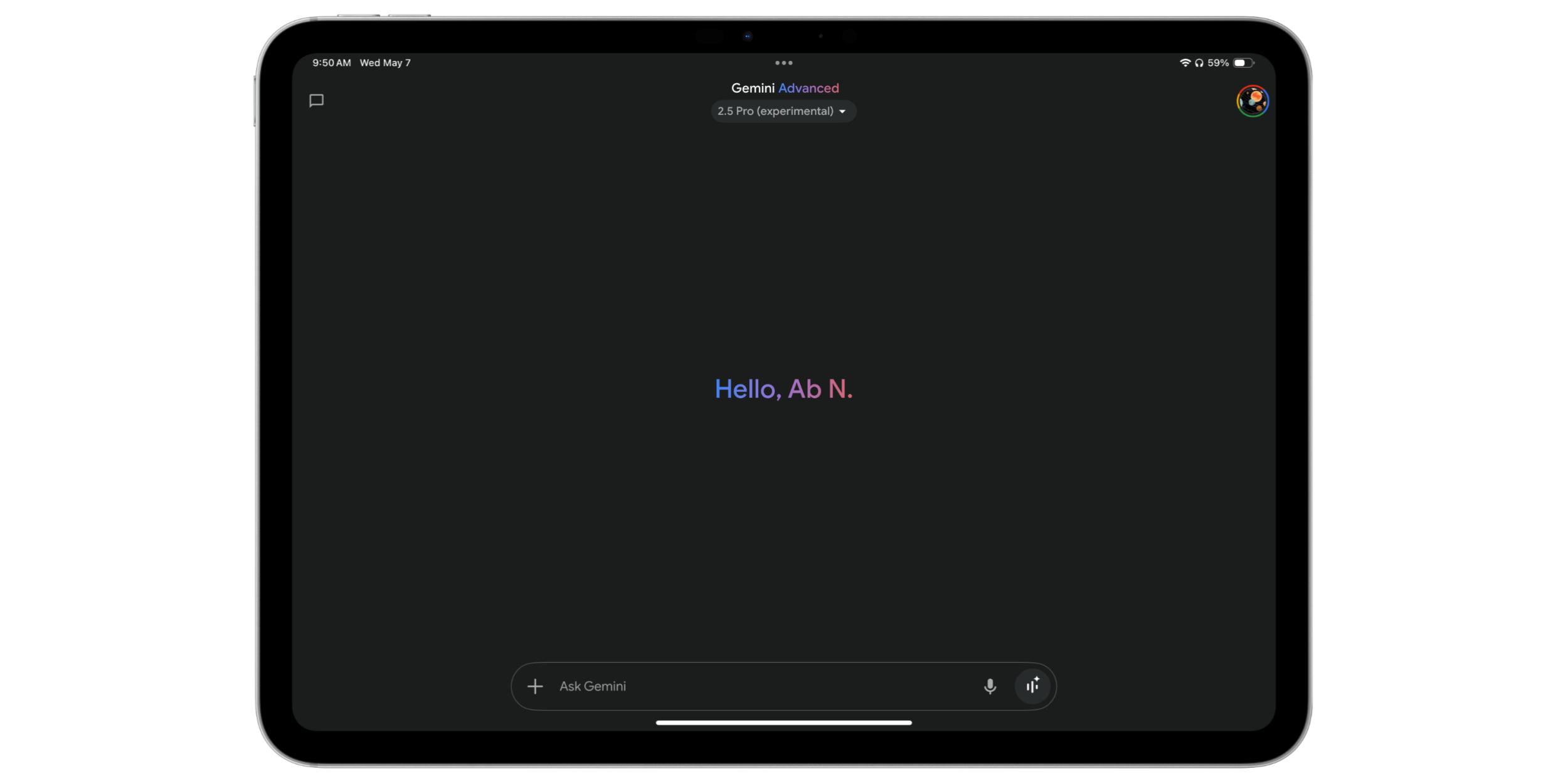 Gemini, iPad uygulaması, Google, iOS, yapay zeka, sohbet botu, tam ekran, optimize edilmiş, güncelleme, App Store, Android tablet, Türkçe, anahtar kelimeler, arama motoru optimizasyonu, kullanıcı arayüzü, Gemini Live

