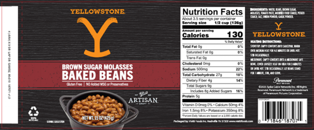 Yellowstone, baked beans, recall, Gıda ve İlaç Dairesi, FDA, alerji, soya, gıda güvenliği, ürün geri çağırması, Vietti Food Group, Yellowstone Brown Sugar Molasses Baked Beans

