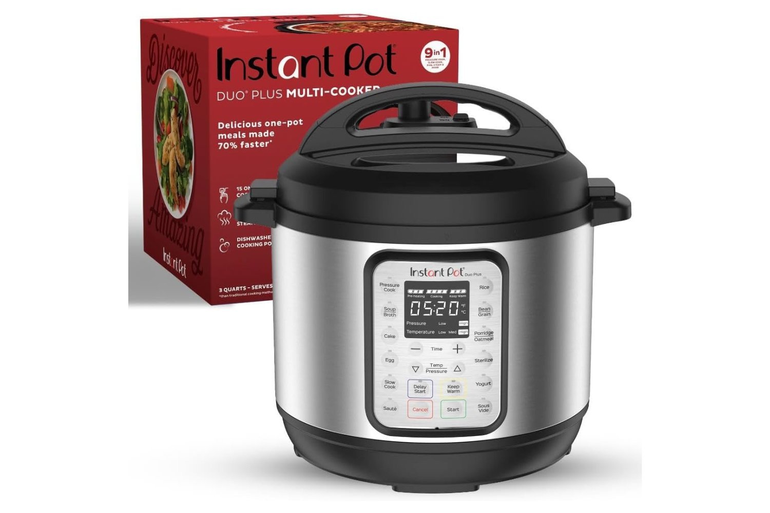 Instant Pot Duo Plus, düdüklü tencere, yavaş pişirici, pirinç pişirici, vapur, tava, yoğurt makinesi, yemek ısıtıcı, sterilizatör, yumurta pişirici, mutfak aletleri, indirim, fırsat, Amazon, yemek pişirme, kolay yemek, hızlı yemek, zaman tasarrufu, mutfak, ev, aile, yemek hazırlama, sağlıklı yemek, akıllı programlar, güvenlik özellikleri
