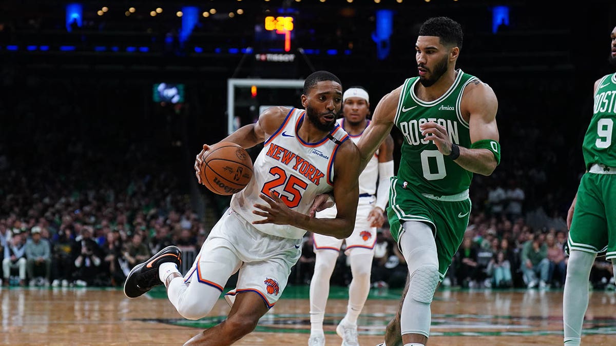 New York Knicks, Boston Celtics, NBA Playoffs, Game 2, Mikal Bridges, Jalen Brunson, Jayson Tatum, Game Recap, Fourth Quarter Comeback, Series Lead, Basketball, Sports, Fox News, NBA, Knicks vs Celtics, NBA Series, Playoff Game, Basketball Game, Game Highlights, Game Summary
