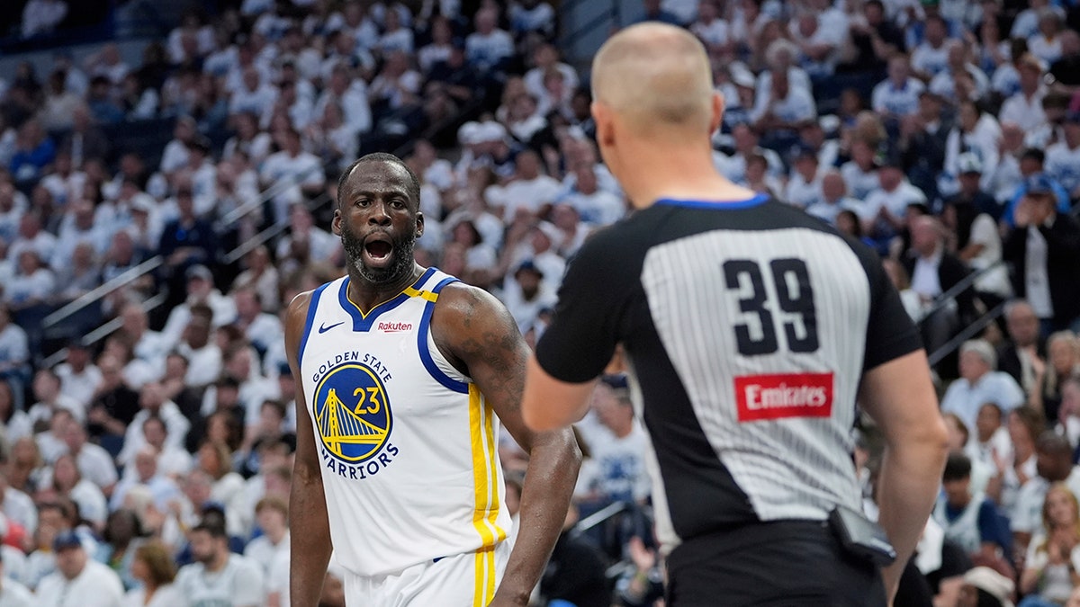 Draymond Green, teknik faul, NBA, play-off, süspansiyon, Naz Reid, Domantas Sabonis, Rudy Gobert, Jusuf Nurkic, Steve Kerr, Golden State Warriors, Stephen Curry, Julius Randle, Anthony Edwards, Nickeil Alexander-Walker, FOX News, spor, basketbol, öfke nöbeti, 2016 NBA Finalleri, Cleveland Cavaliers, meta anahtar kelimeler
