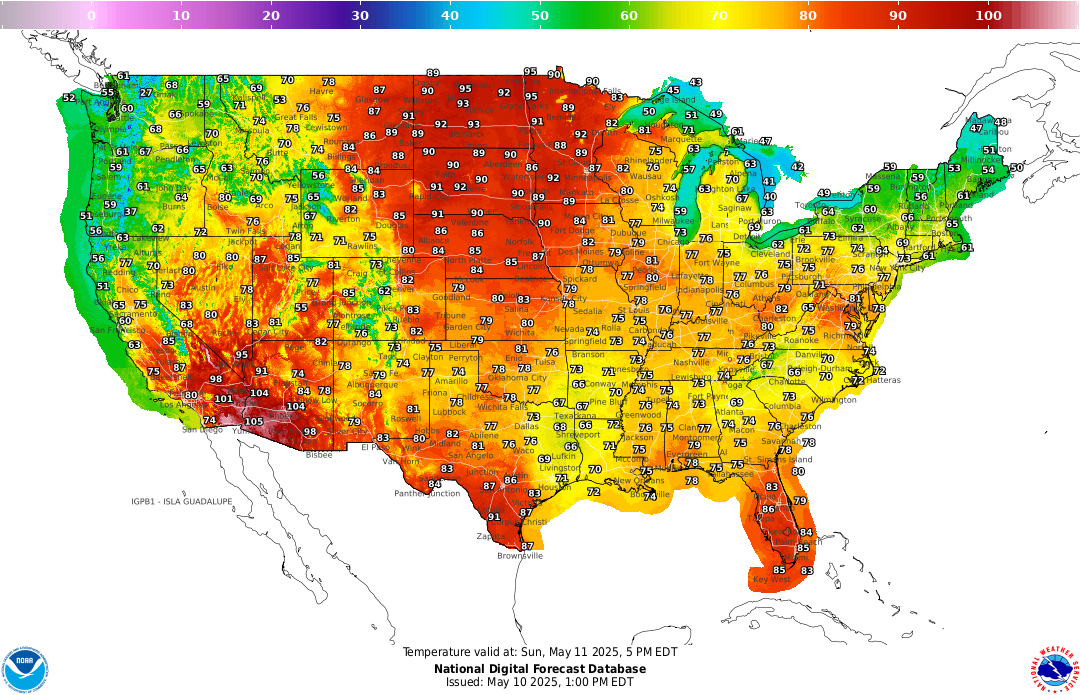 hava durumu, sıcak hava dalgası, Midwest, Kuzey Ovaları, Anneler Günü, sıcaklık anomalisi, Güney Kaliforniya, Dakota, Minnesota, Ulusal Hava Durumu Servisi, Teksas, New York, soğuk hava, Güneydoğu, fırtına, gök gürültülü fırtına, Bernie Rayno, AccuWeather, hortum, bahar fırtınası
