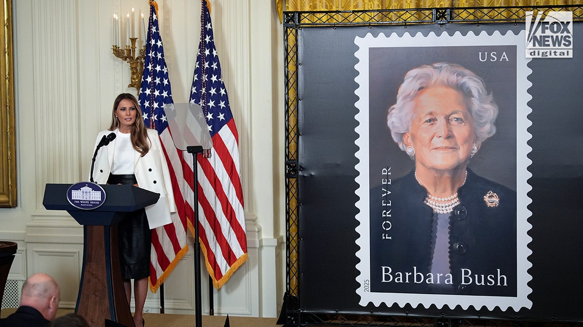 Melania Trump, Barbara Bush, First Lady, Commemorative Stamp, Doro Bush Koch, George H.W. Bush, Bush Foundation, U.S. Postal Service, Literacy, Wellesley College, AIDS, Gay Rights, White House, History, Legacy

