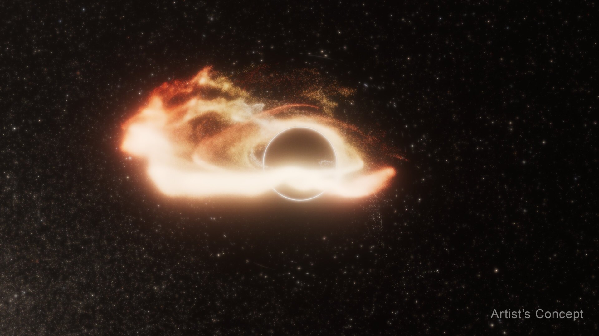 Kara delik, süper kütleli kara delik, yıldız yeme, gelgit bozulma olayı, AT2024tvd, Palomar Gözlemevi, Zwicky Geçici Tesisi, Hubble, Chandra, galaksi merkezi, gökbilim, astrofizik, kara delik keşfi, gezgin kara delik, galaksi birleşmesi, üçlü kara delik sistemi, Vera Rubin Gözlemevi, Roman Uzay Teleskobu

