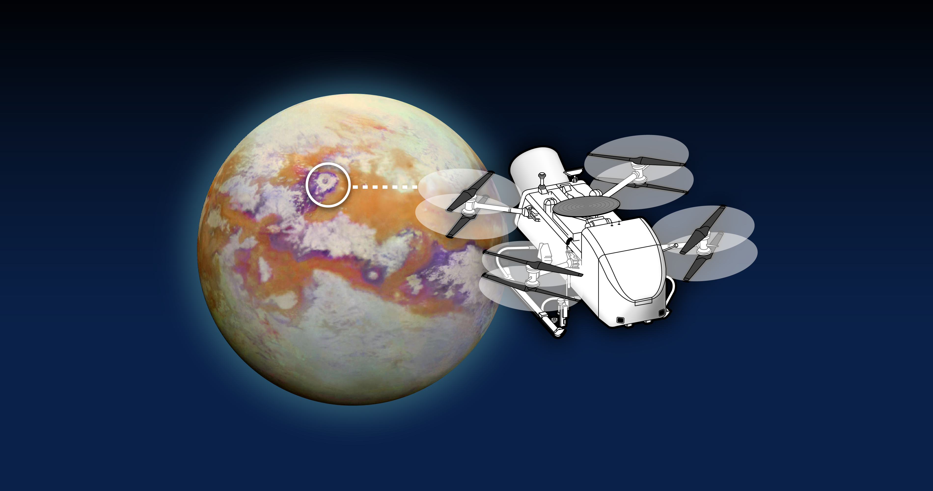 Here are some meta keywords for the article, separated by commas:

NASA, Dragonfly, Titan, Saturn moon, rotorcraft, drone, space exploration, prebiotic chemistry, atmosphere, surface, mission, Johns Hopkins Applied Physics Laboratory, Falcon Heavy, organic compounds, astrobiology, planetary science, science, technology
