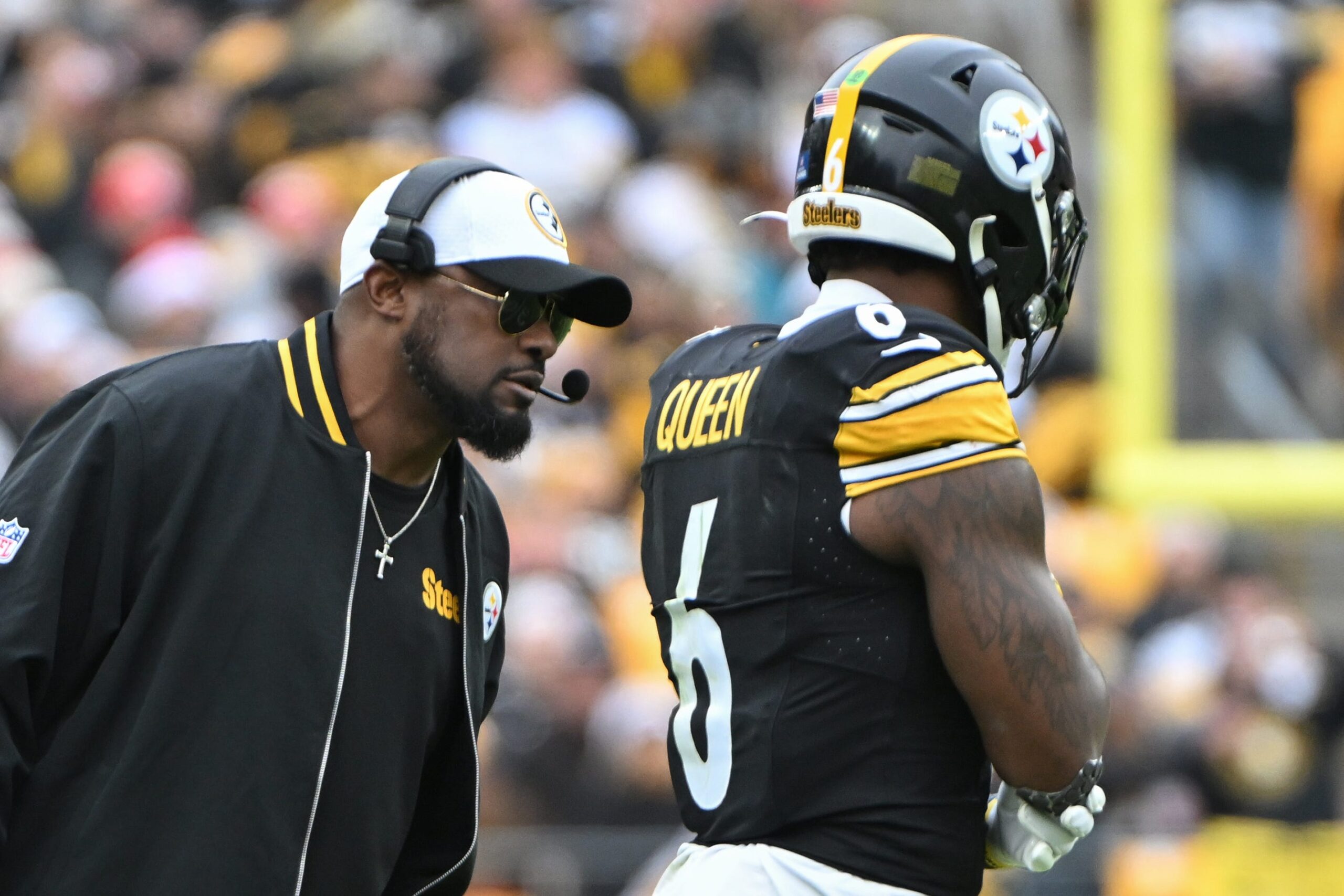 Pittsburgh Steelers, 2025 NFL Draft, NFL schedule, Mike Tomlin, Russell Wilson, Justin Fields, Mason Rudolph, Will Howard, DK Metcalf, George Pickens, Najee Harris, Aaron Rodgers, AFC North, Lamar Jackson, Derrick Henry, Cincinnati Bengals, Cleveland Browns, T.J. Watt, Cam Heyward, Alex Highsmith, Patrick Queen, Minkah Fitzpatrick, Joey Porter Jr., Derrick Harmon, Steelers tickets, Steelers record prediction, USA TODAY Sports, Sharp Football Analysis
