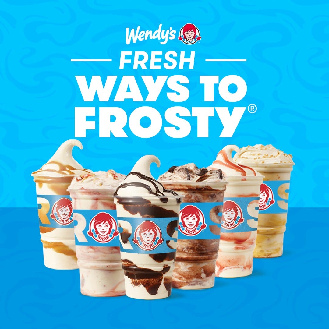 Wendy's, Frosty Fusions, Frosty Swirls, Tatlı, Yeni menü, Duyuru, Lansman, Mayıs 12, Nisan 15, Vanilya, Çikolata, Soslar, Karışımlar, Lezzetler, Sınırlı süre, Fast food, Haberler, USA TODAY, Gabe Hauari
