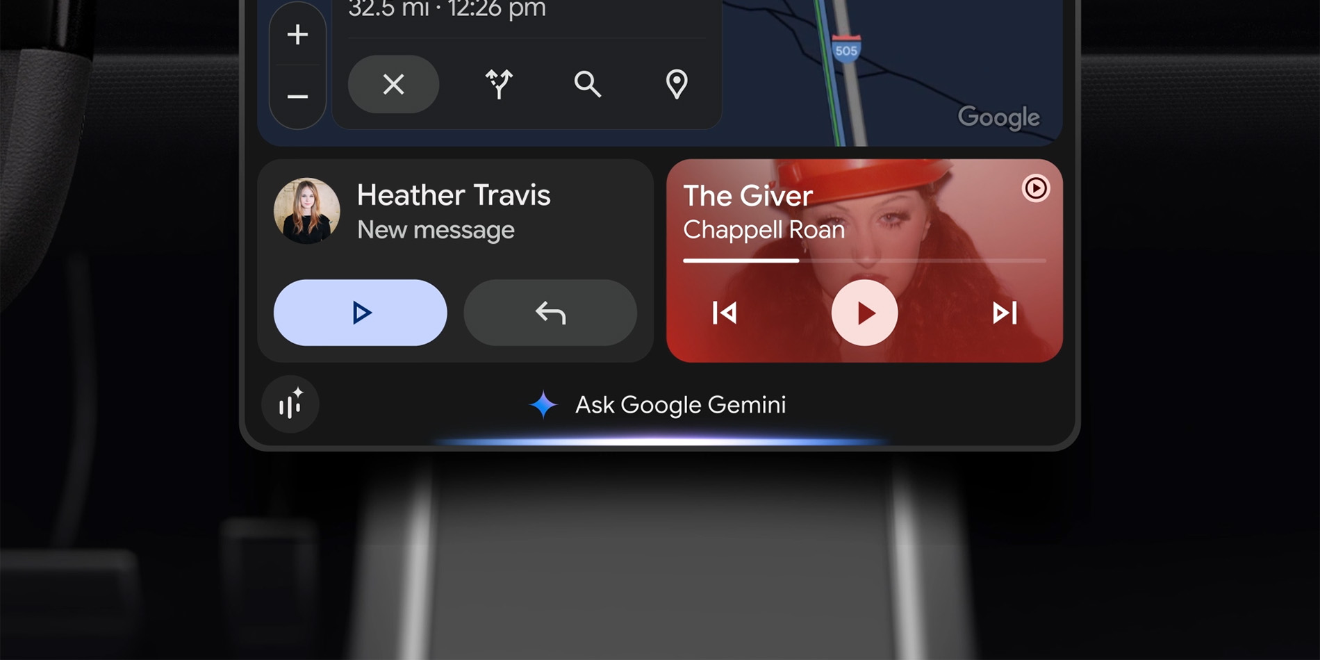 Google Gemini, Android Auto, Android Automotive, Google Assistant, yapay zeka, otomotiv, araç içi, I/O 2025, sesli asistan, arama, mesajlaşma, çeviri, canlı çeviri, lokasyon, YouTube Music, Spotify, Google Takvim, dil çevirisi, restoran özetleri
