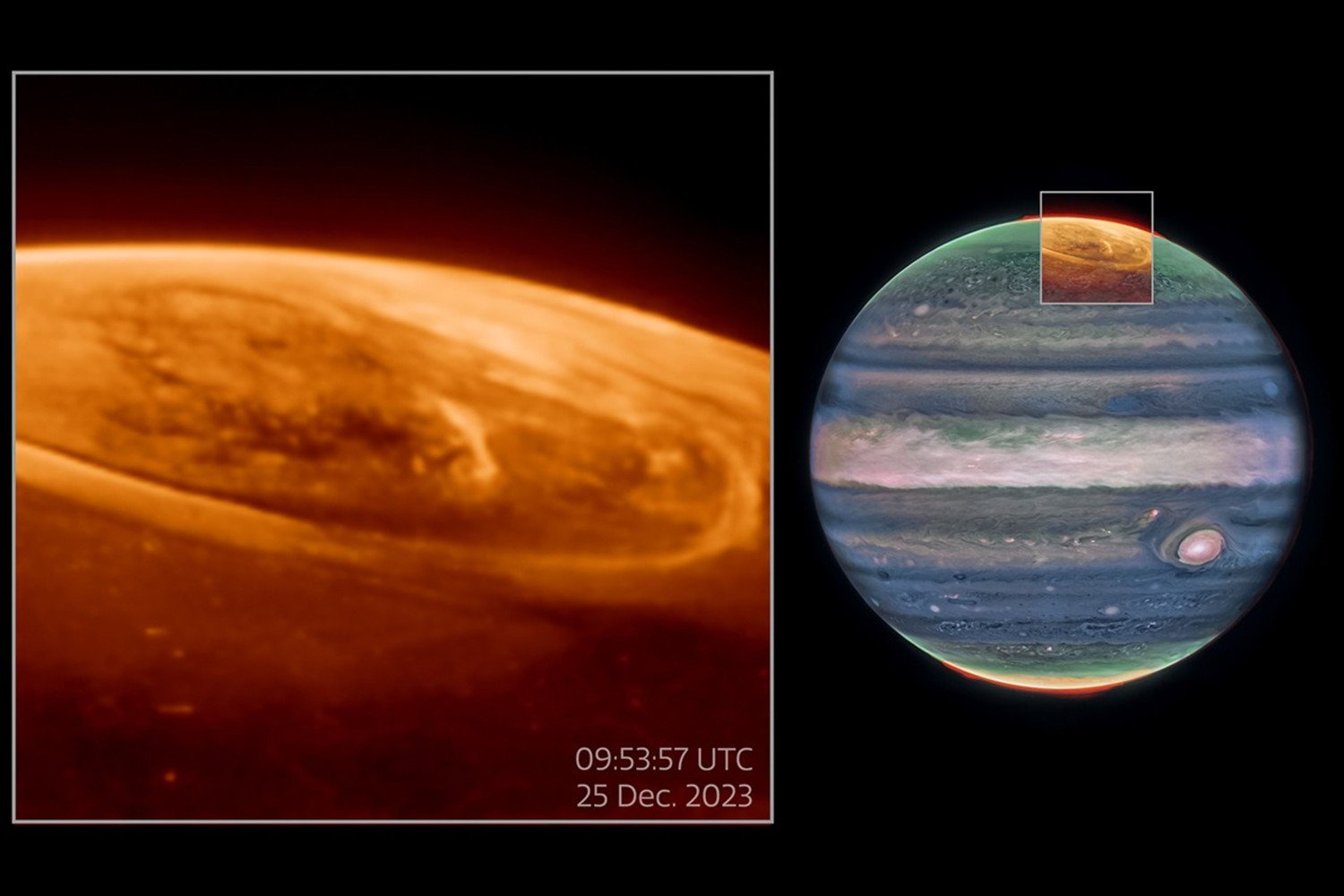 Webb teleskobu, Jüpiter auroraları, Jüpiter kuzey ışıkları, Jüpiter güney ışıkları, kızılötesi, Hubble teleskobu, trihidrojen katyon, NIRCam, Jüpiter atmosferi, Io uydusu, manyetik alan, Jonathan Nichols, Nature Communications, Juno görevi, uzay, astronomi, gözlem, bilim, NASA
