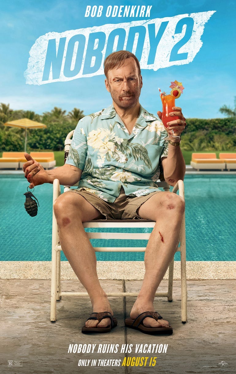 Bob Odenkirk, Nobody 2, Hutch Mansell, devam filmi, aksiyon filmi, yaz filmleri, Universal Pictures, fragman, Connie Nielsen, Christopher Lloyd, RZA, John Ortiz, Colin Hanks, Sharon Stone, su parkı, tatil, gişe, vizyon tarihi, 15 Ağustos 2025
